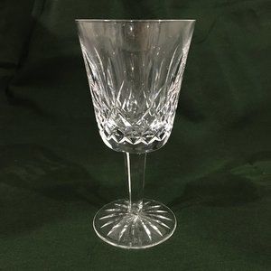 Waterford Crystal Lismore Water Goblet Glass 7" Signed Vintage